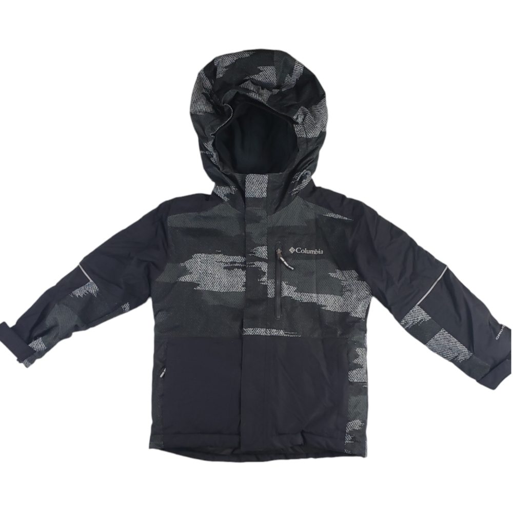 Columbia Kids Black Gray Hooded Winter Coat Jacket